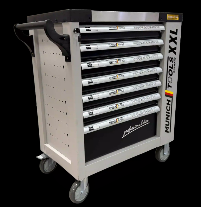 f1 Servante d’atelier 7 tiroirs 6 outillés MunichTools Grey Line – Armoire latérale – Image 1